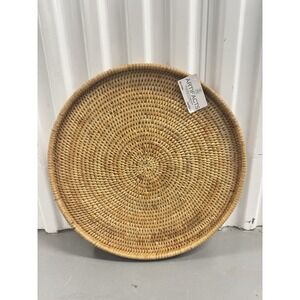 Artifacts Trading Company Hand Woven Rattan‎ Tray 16" Coastal Home Decor NEW
